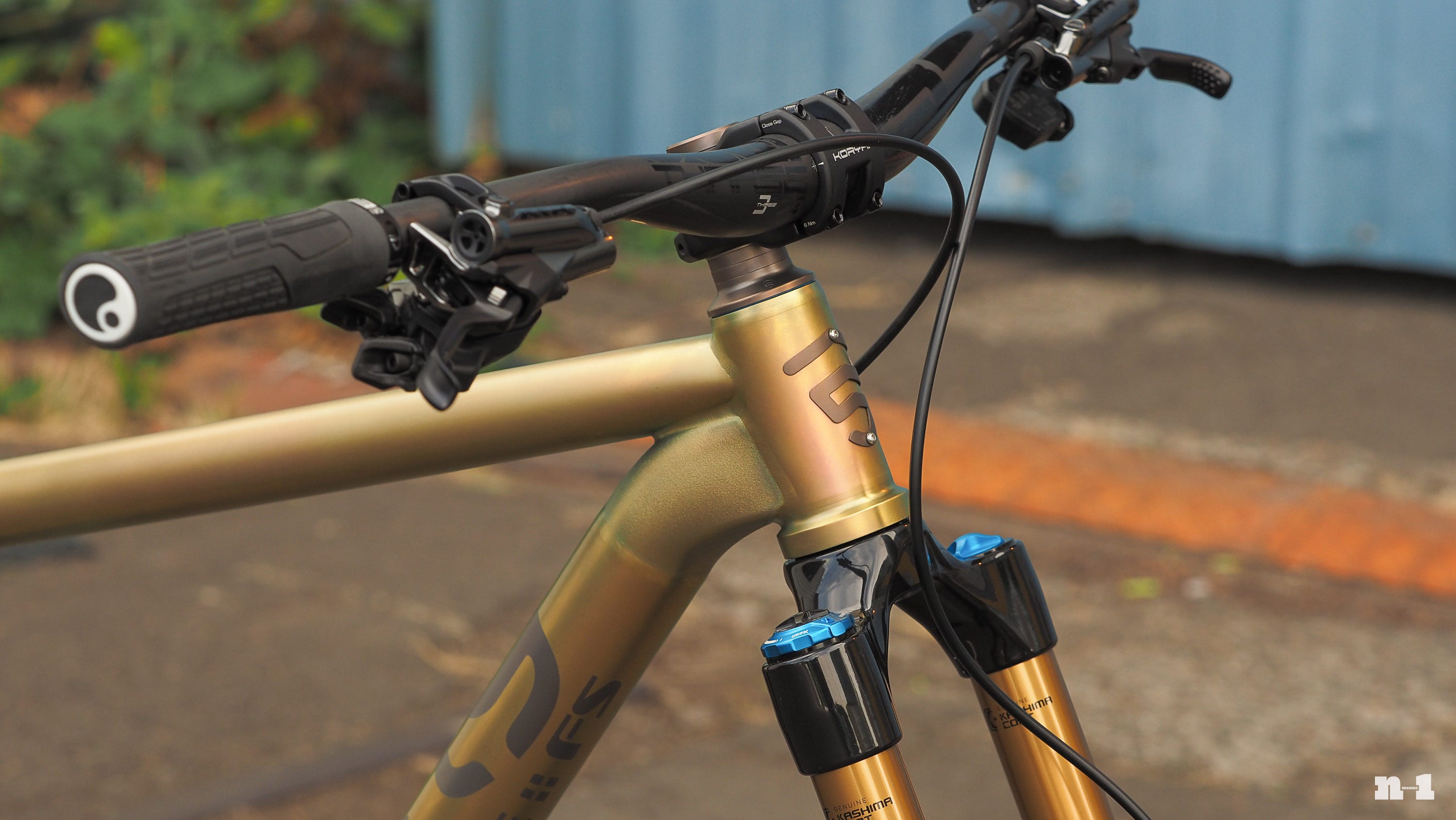 Firefly full-suspension titanium prototype head tube