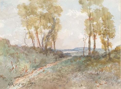 File:The Bridle Path to the Sea - Henri Joseph Harpignies - ABDAG002697.jpg  - Wikimedia Commons