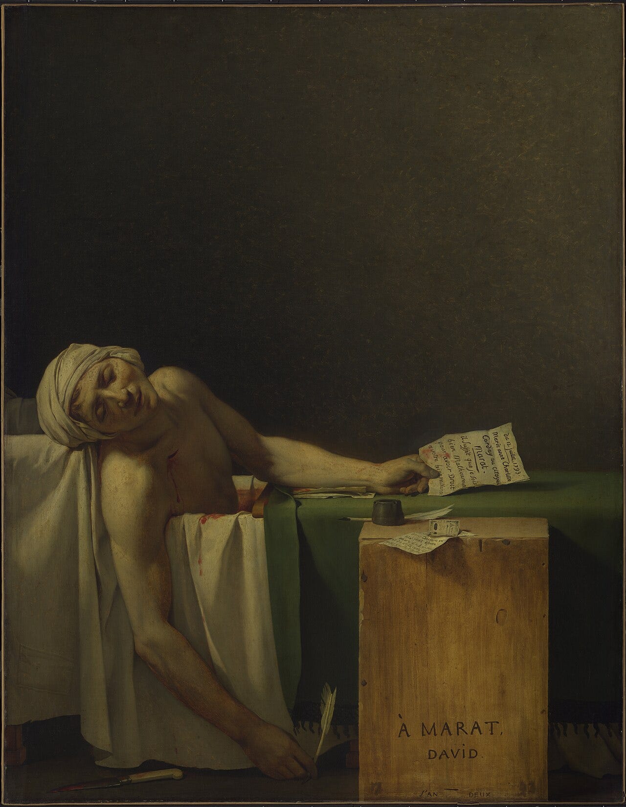 David Death of Marat red blood bath David Death of Marat red blood bath