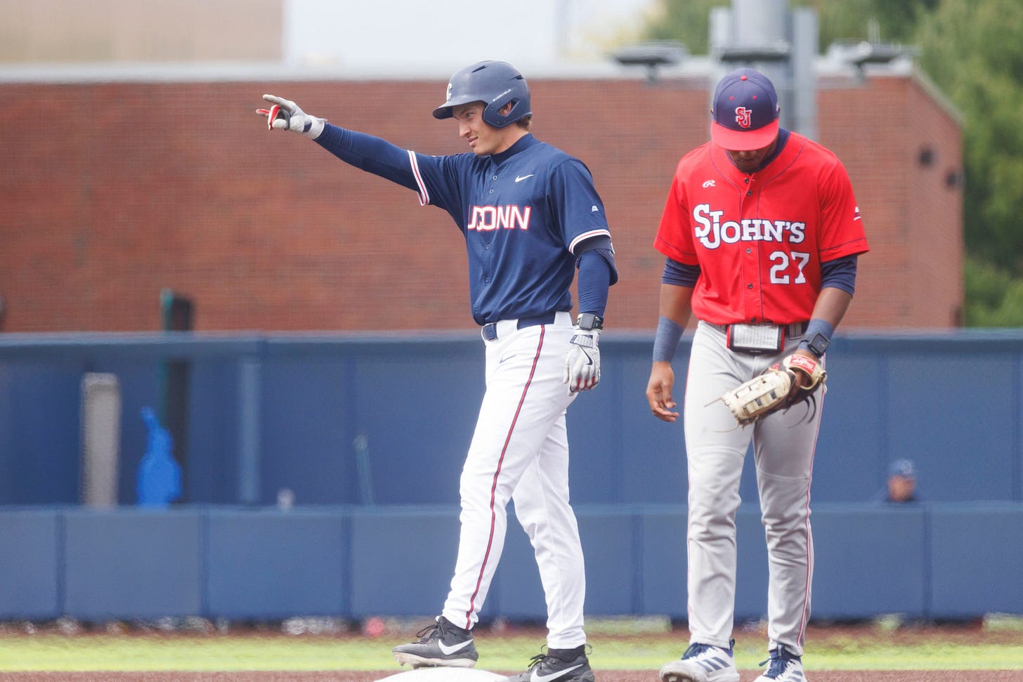 The St. John’s Red Storm take on the UConn Huskies in game one of a doubleheader in a Big East college baseball game at Elliot Ballpark in Storrs, CT on Saturday, April 18, 2026.