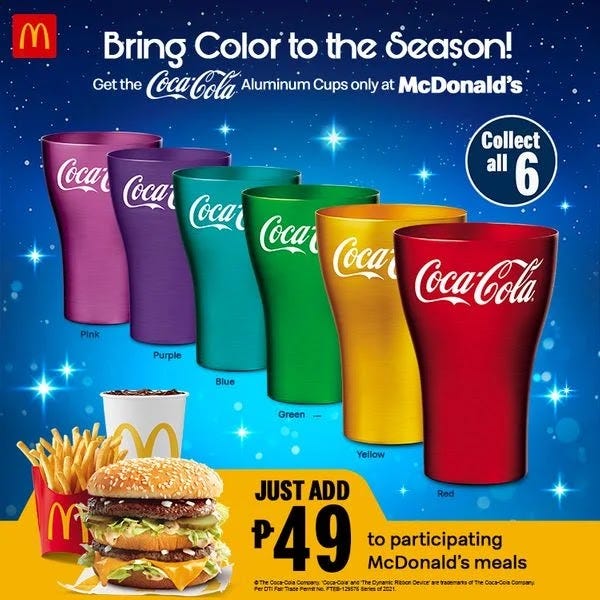 McDonald's Coca-Cola Aluminum Cups