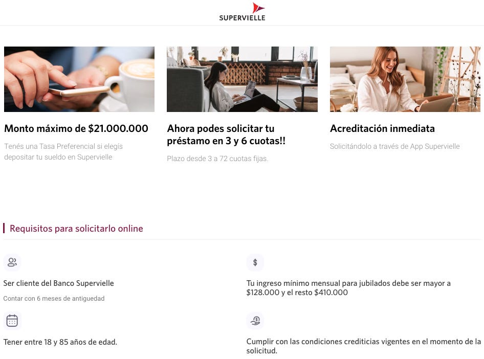 Supervielle (supv) loan offering for personal loans Supervielle (supv) loan offering for personal loans