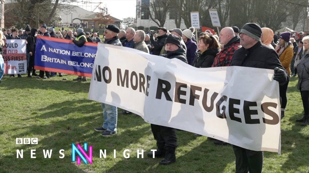 Far-right nationalists protest against housing refugees in Skegness ...