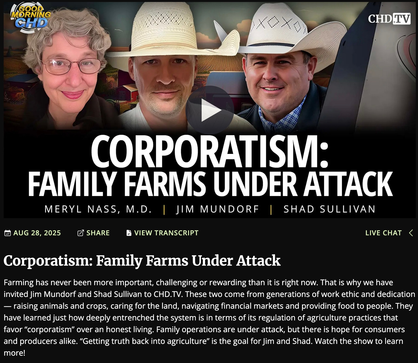 Jim Mundorf and Shad Sullivan share their wisdom about the trials and tribulations of the farming/ranching industry. Know where your food comes from and what goes on behind the scenes