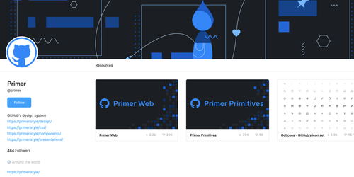 Screenshot of the Primer profile within the Figma community