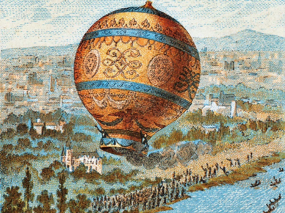 The first manned balloon over Paris