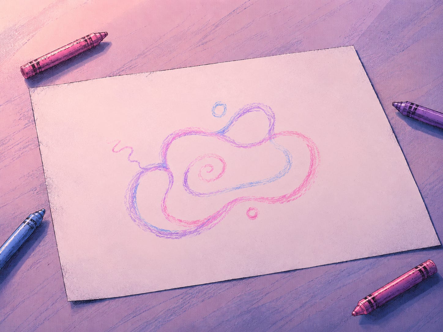 a child's drawing with crayons a child's drawing with crayons