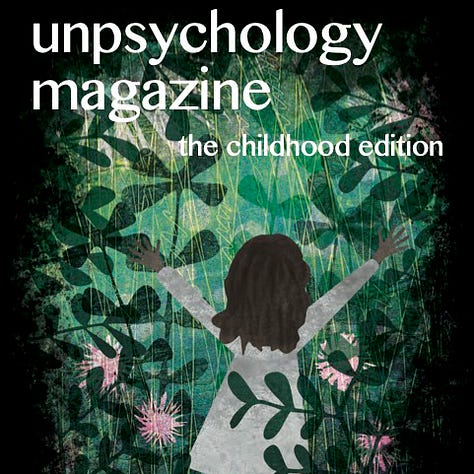 The images show a grid of the first eight issues of Unpsychology Magazine, published between 2014 and 2022.