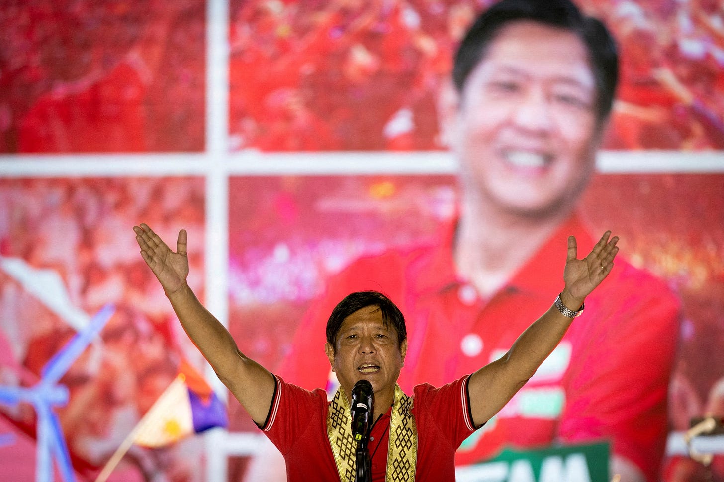 Ferdinand Marcos Jr., son of late dictator Ferdinand Marcos, campaigns for presidency