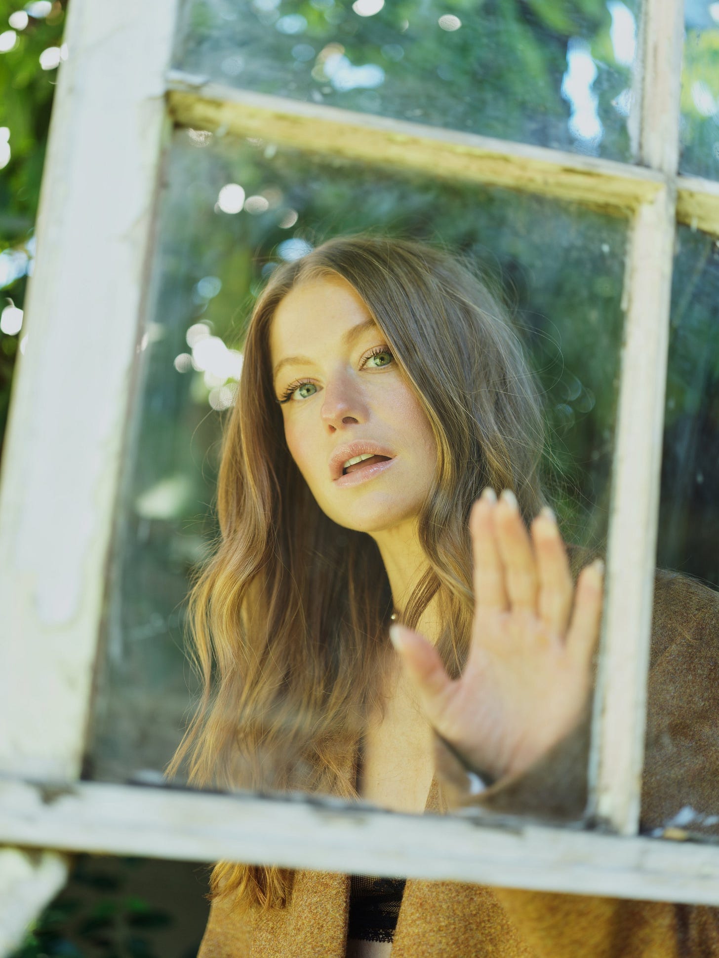 Actress Genevieve Angelson from The Chicken Sisters, Handmaid's Tale, Afterparty, and Good Girls Revolt poses at our founder's Los Angeles home.