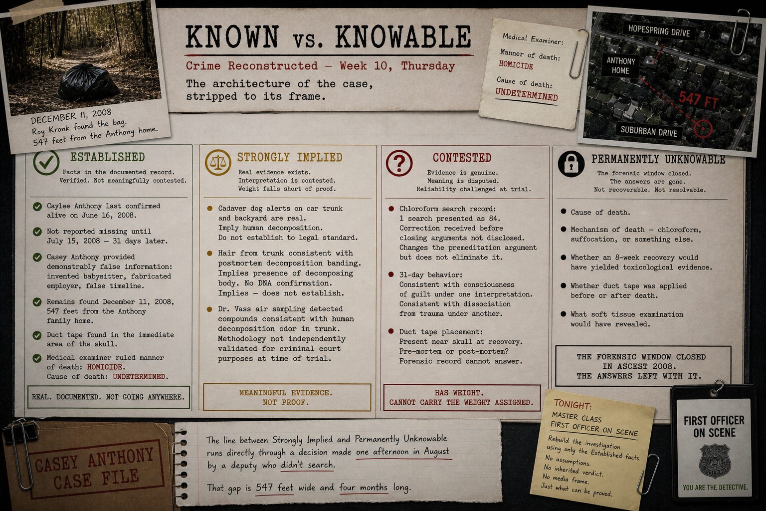 Week 10 | Thursday | Known v. Knowable - The Map: Casey Anthony