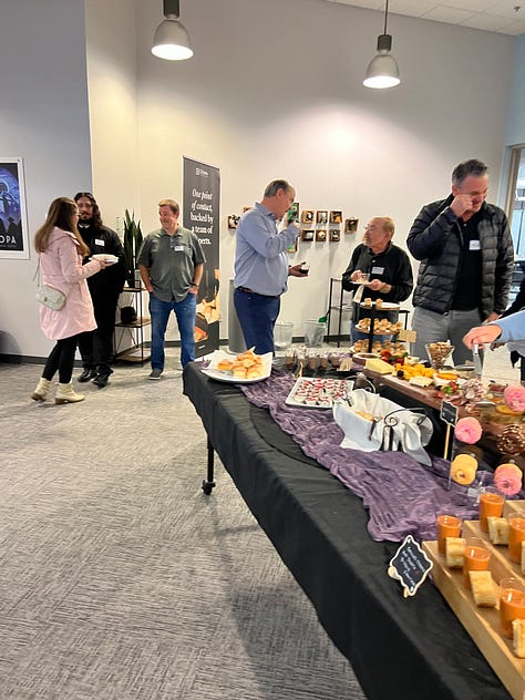 Attendees at the Alcohol in Space event engaging in discussions, building connections, and enjoying the screening of Alcohol in Space at Circuit Launch.