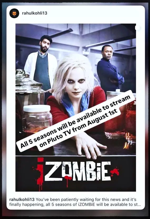 Rahul Kohli announces iZombie returning to streaming. Rahul Kohli announces iZombie returning to streaming.