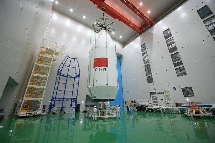 The Long March 12's fairing and second-stage being prepared for flight in June 2026.