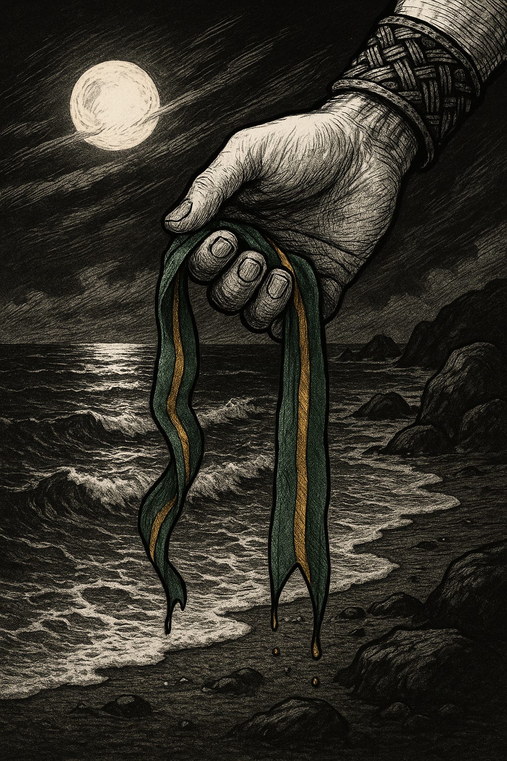 The oath has been spoken. Next week, we see what price the tide demands.  The Medallion remembers, but the bard’s throat grows dry. A pint will keep the fire of memory burning, so the Chronicle does not fade.