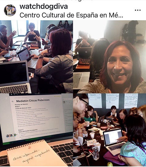 Mc Nelly Torres as speaker and trainer participating at the annual Investigative Reporters and Editors conferences over the years and most recently at the virtual AccessFest held during fall. Torres poses with journalists she trained in La Paz Bolivia in 2014, a group of NICAR ladies and Chicas Poderosas hackaton in Mexico City in 2016. (Mc Nelly Torres | Don’t Forget My Voice)
