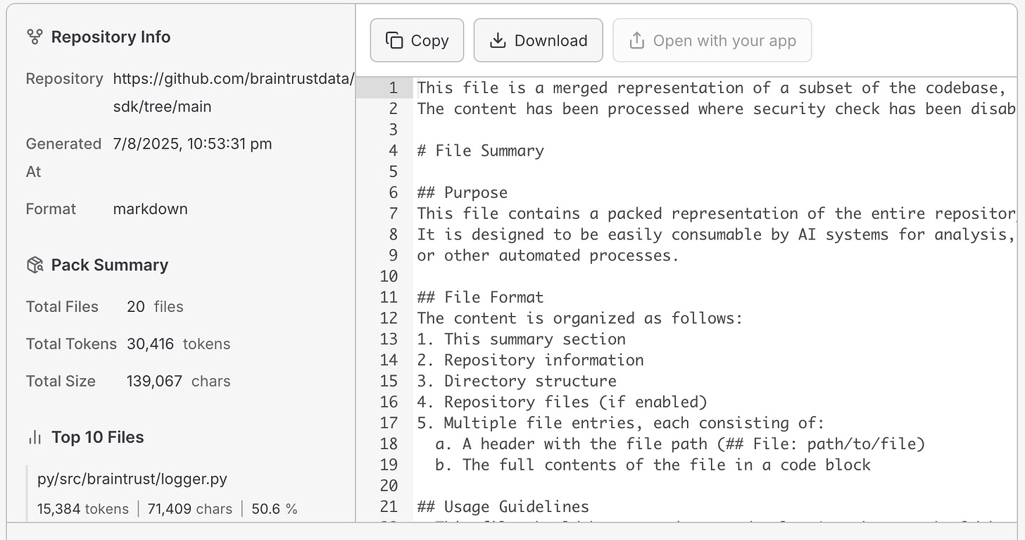 Repo Mix UI for Braintrust Repo Mix UI for Braintrust