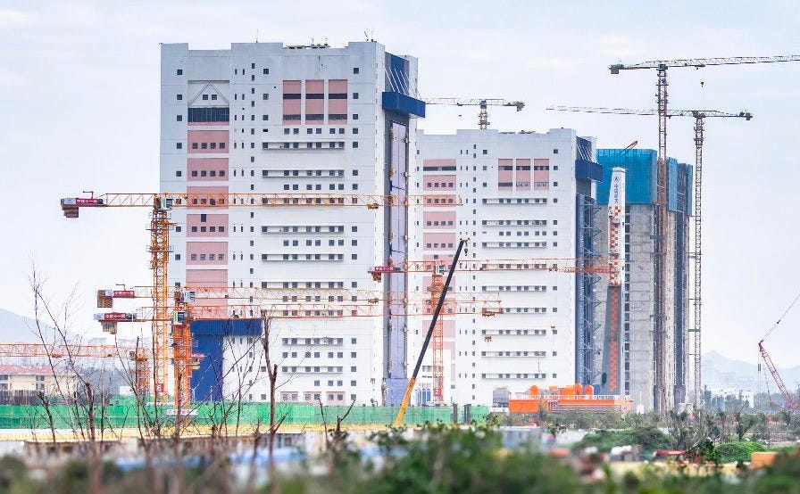 The Wenchang Space Launch Sites vehicle assembly buildings ahead of the Long March 8A’s debut mission.