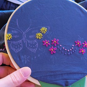 Vintage Butterfly Embroidery, French Knots, Colonial Knots, and…