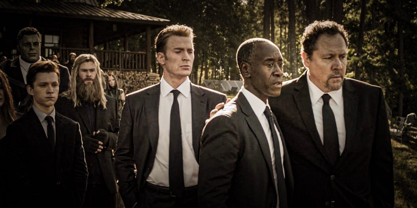 The funeral of Tony Stark.