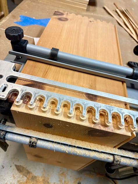 Montage of images showing drawers being built, installed, and in use.