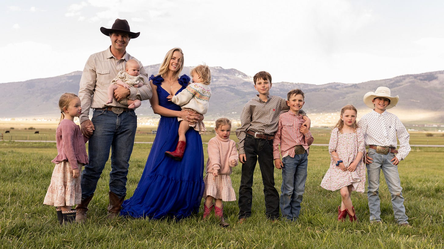 Meet the queen of the 'trad wives' (and her eight children) Meet the queen of the 'trad wives' (and her eight children)