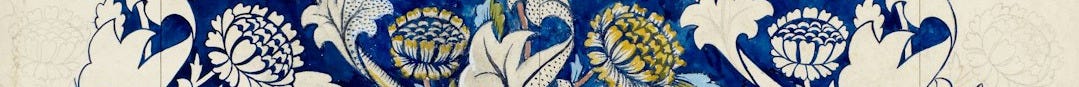 blue and white floral logo
