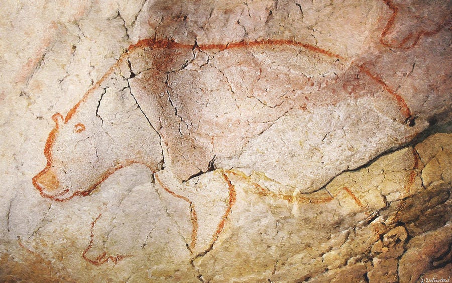 Come and see.” — THIS is the bear cave painting i was talking...