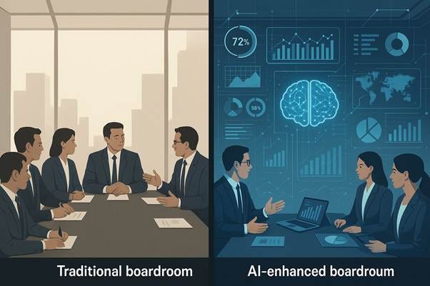 Traditional vs AI-Enhanced Boardroom