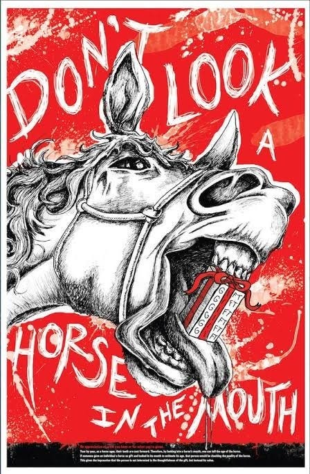 Don't Look A Gift Horse In The Mouth - Horse Art Print