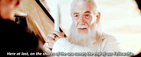 Then Frodo kissed Merry and Pippin, and last of all Sam, and went aboard;  and the sails were drawn up, and the wind blew, and... – @thorinds on Tumblr