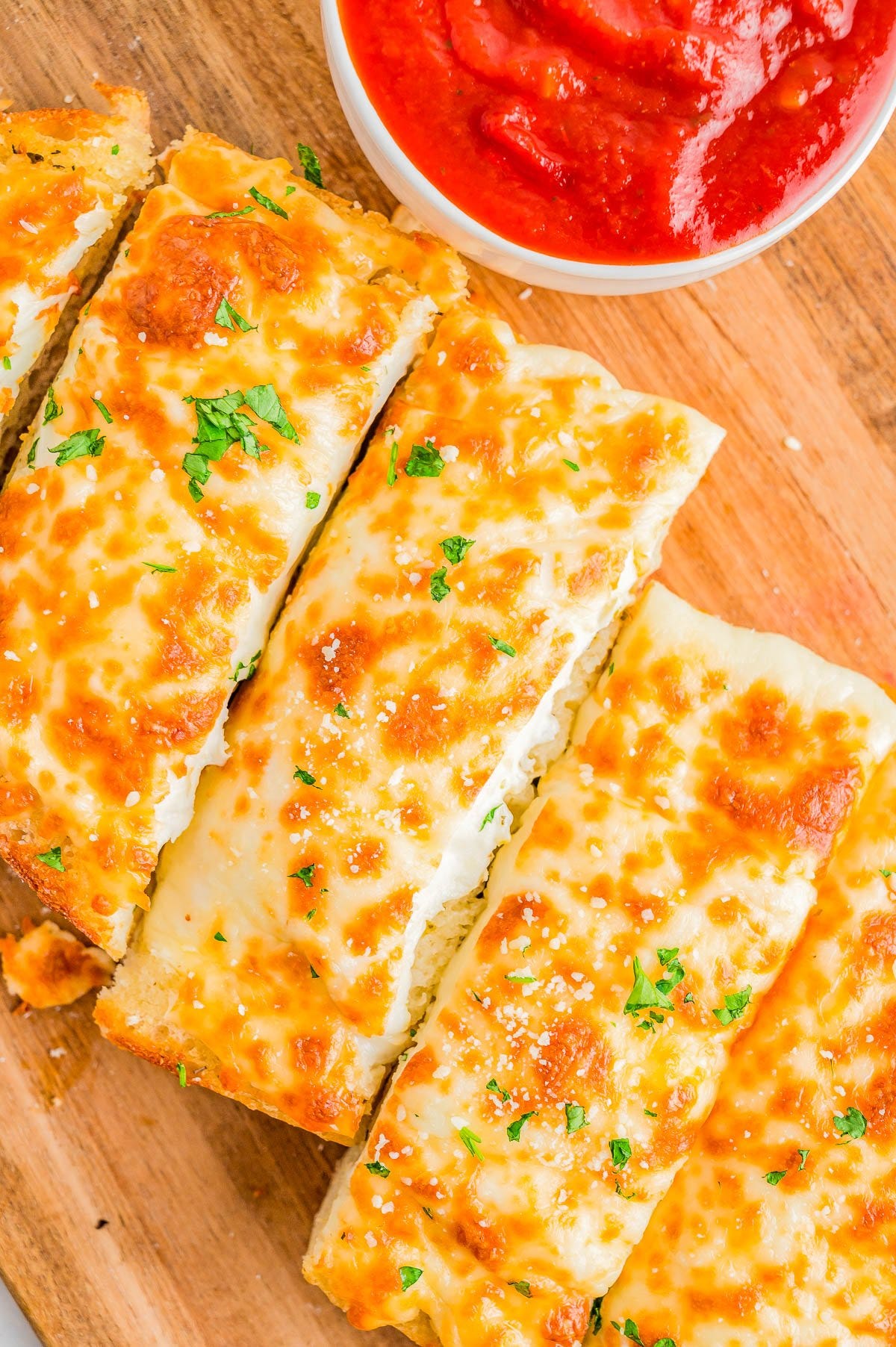 Easy Cheesy Garlic Bread slices. Easy Cheesy Garlic Bread slices.