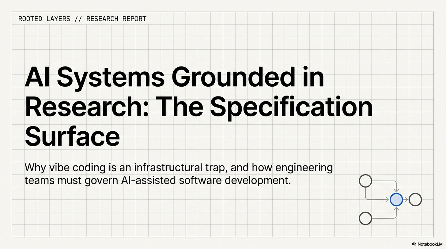The specification surface as a governed AI systems artifact