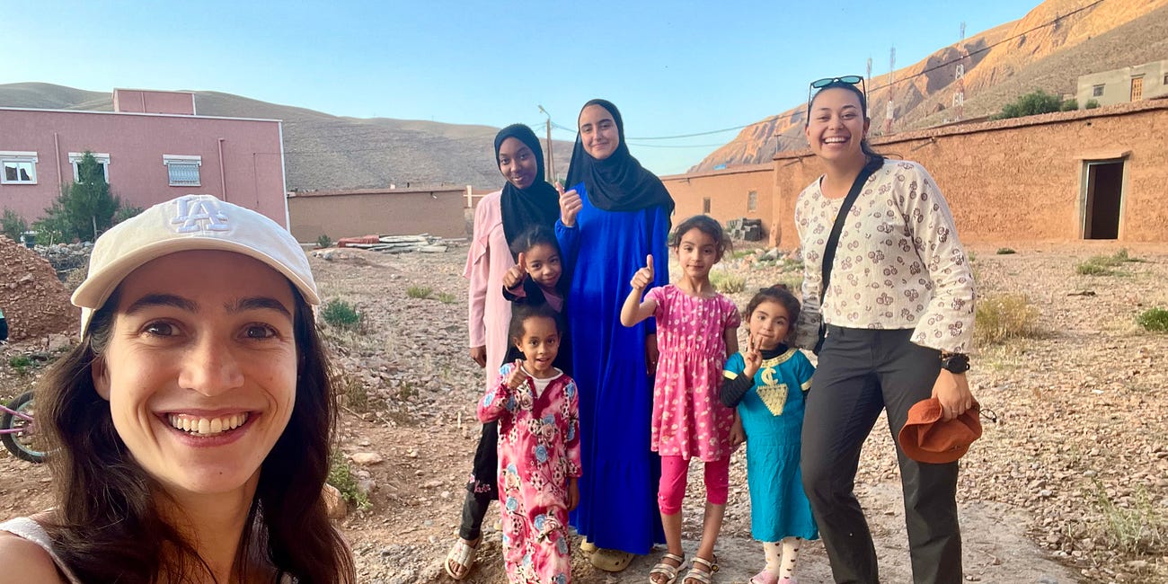 Meeting local kids in a remote village in Morocco 