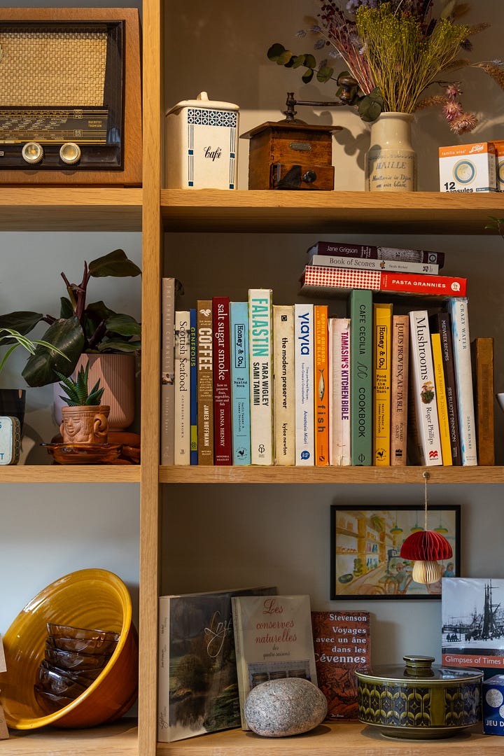 Images of the shelves inside the deli