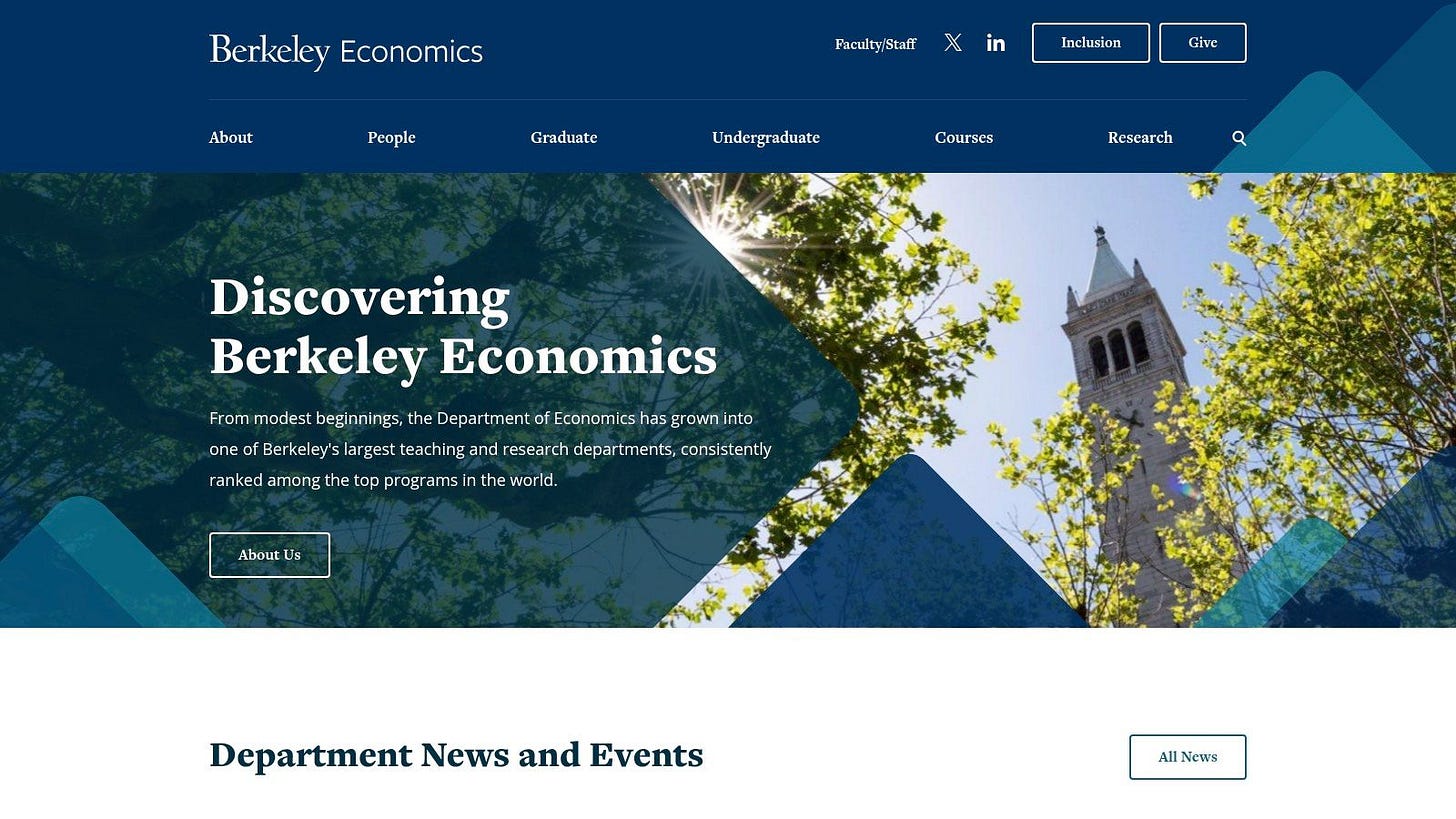 University of California, Berkeley – Economics + Agricultural & Resource Economics (ARE) + CEGA