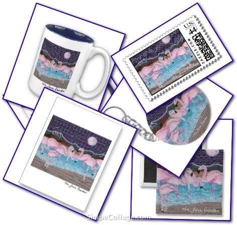 beaded psychedelic blue bus The End lone beader zazzle shop shopping beadwork bead embroidery art prints