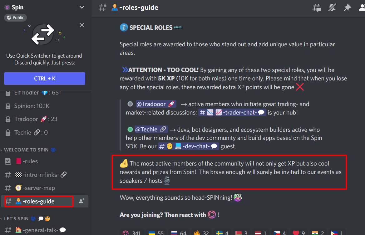 discord de Spin fi airdrop