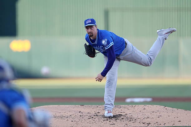 Blake Snell of the Oklahoma City Comets pitches during the third inning of a rehab assignment against the Sacramento River Cats at Sutter Health Park... Blake Snell of the Oklahoma City Comets pitches during the third inning of a rehab assignment against the Sacramento River Cats at Sutter Health Park...