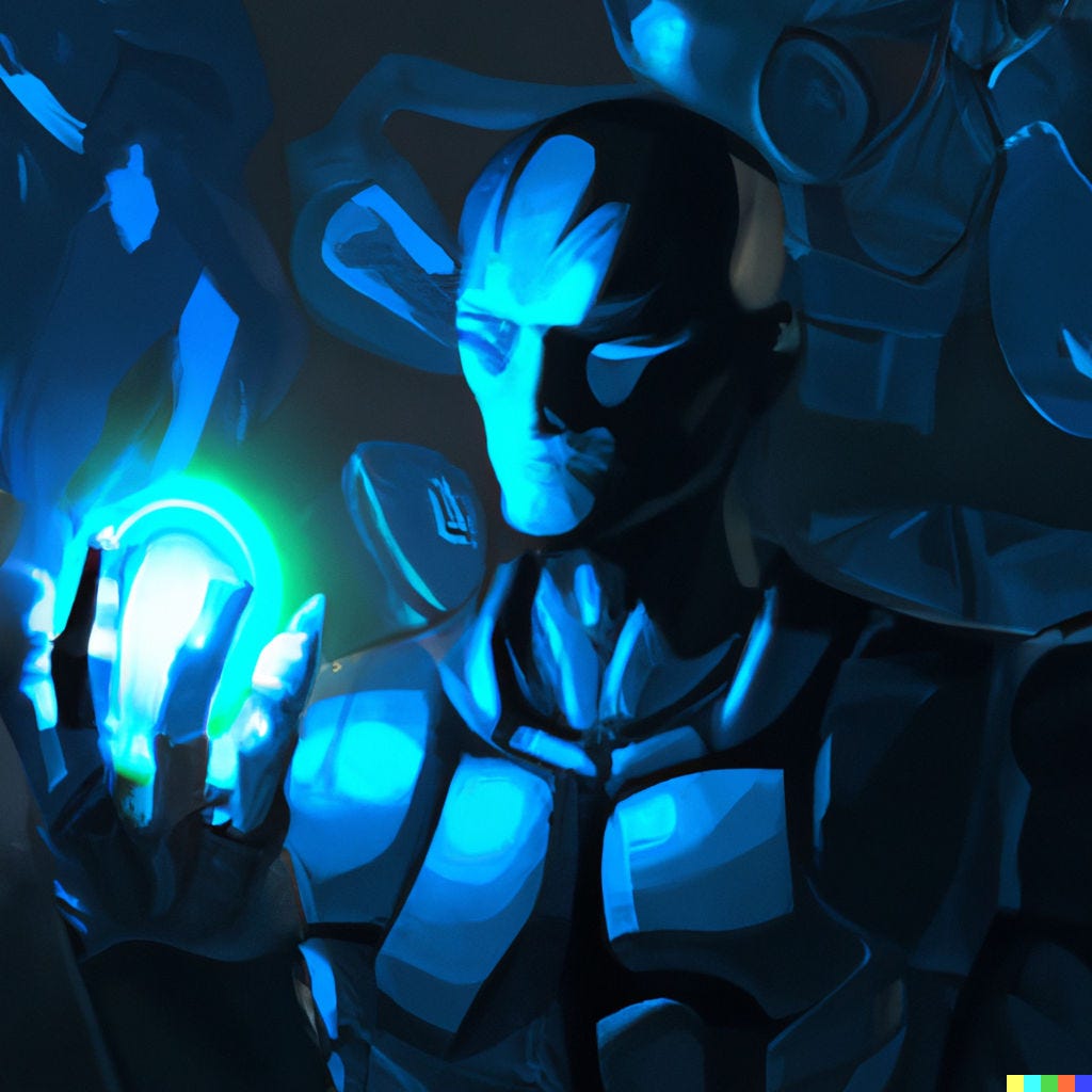 a cyberpunk illustration of a robot getting a memory augmentation, digital art