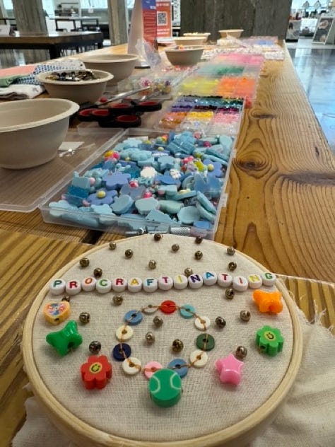 Hoops in different stages of completion