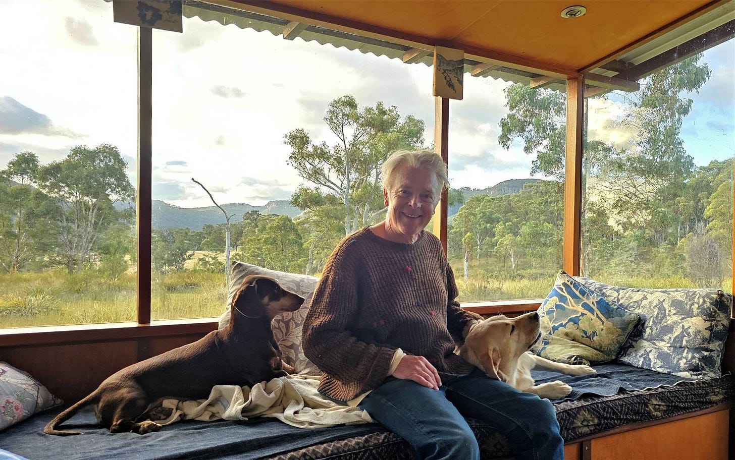 Shaun Watson with Peggy and Flossy in the Kanimbla