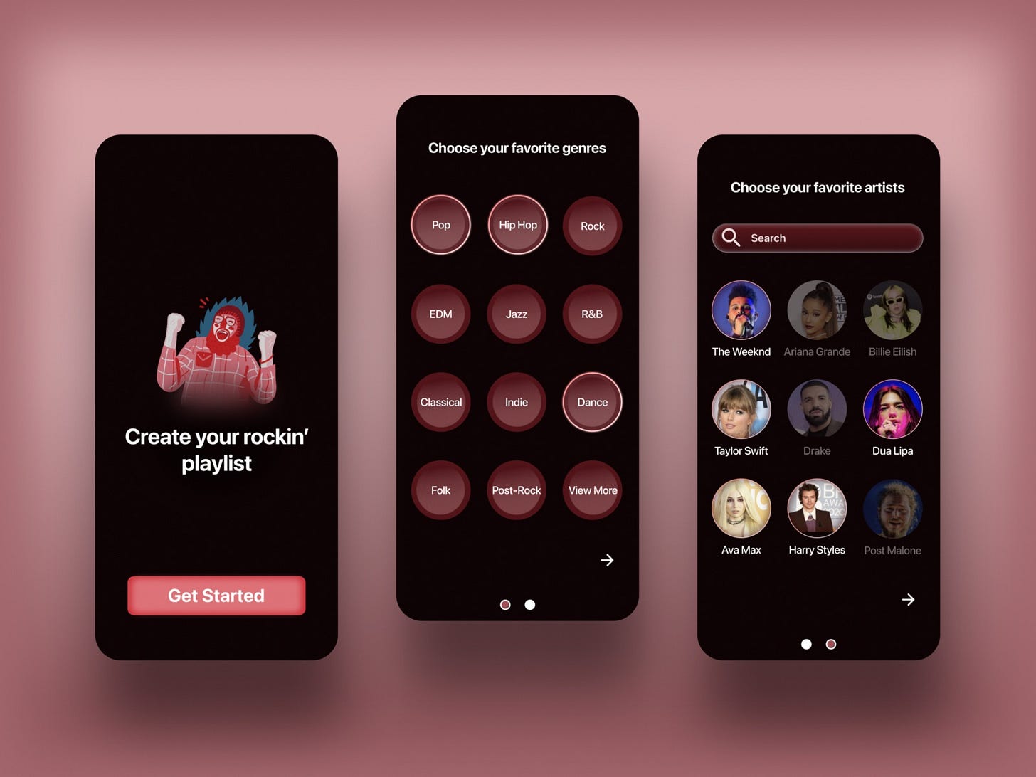 Music Streaming App - Onboarding by Ewelina Adamczak on Dribbble