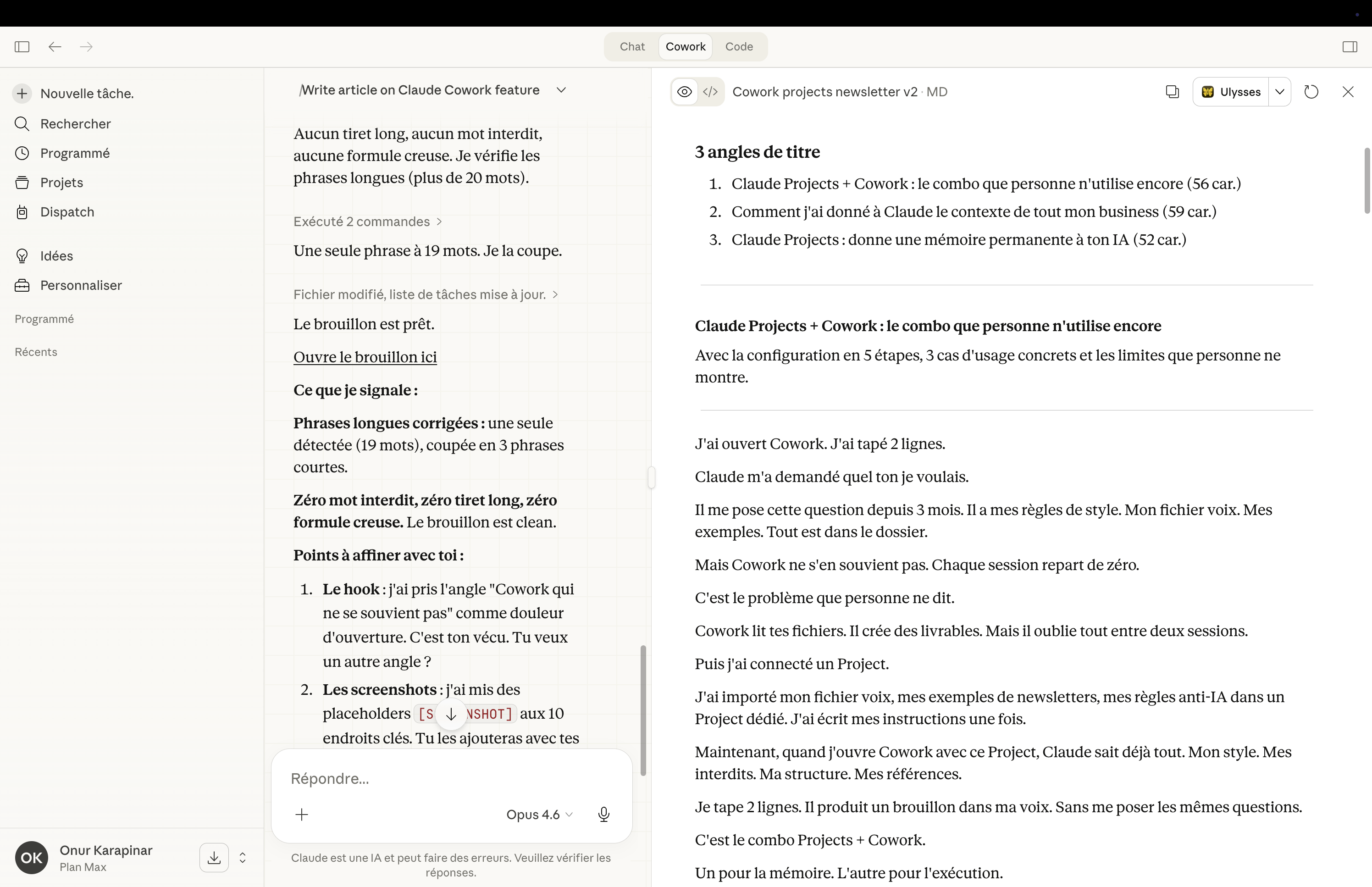 Claude Cowork + Project : Le guide complet pour le configurer en 15 min