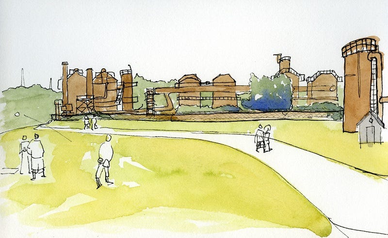 sketch of gas works park