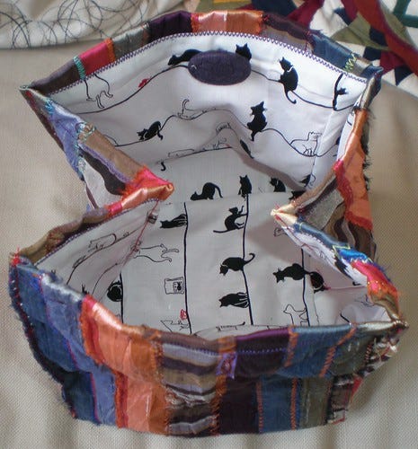 Sari Silk Bag with Cat Lining Sari Silk Bag with Cat Lining