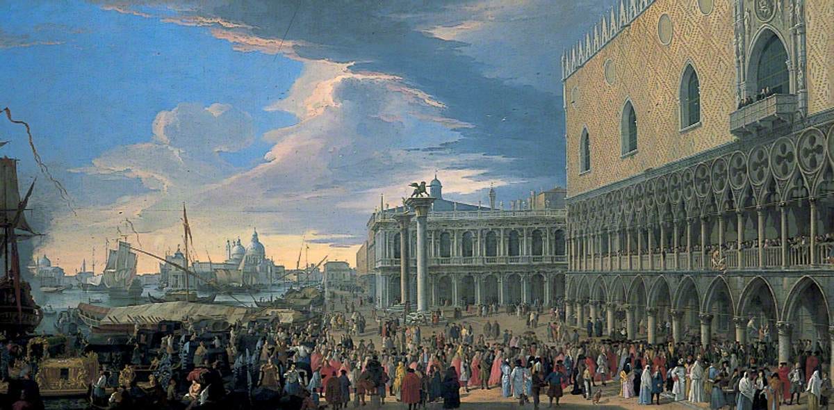 Luca Carlevarijs, The Arrival of the 4th Earl of Manchester in Venice in 1707, 1707 to 1710. Birmingham Museum and Art Gallery. Luca Carlevarijs, The Arrival of the 4th Earl of Manchester in Venice in 1707, 1707 to 1710. Birmingham Museum and Art Gallery.