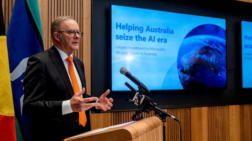 Microsoft to help Australia build 'cyber shield', Anthony Albanese  announces in Washington - ABC News