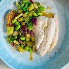 Edamame peanut salad with roasted chicken