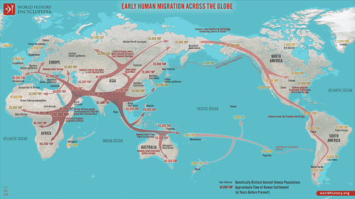 Map of Homo Sapiens Migration Map of Homo Sapiens Migration